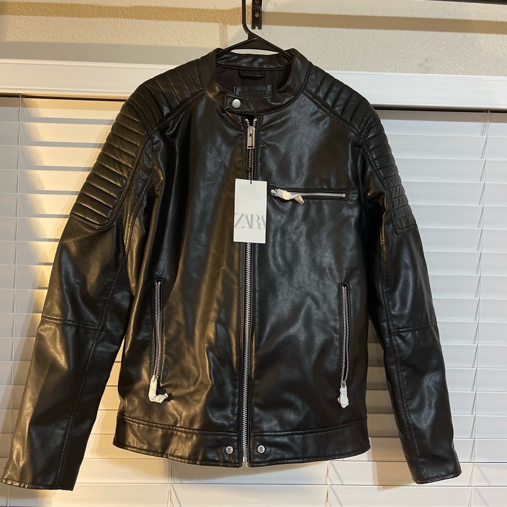 Brand New Men’s Zara Faux Leather Xl Jacket w Tags